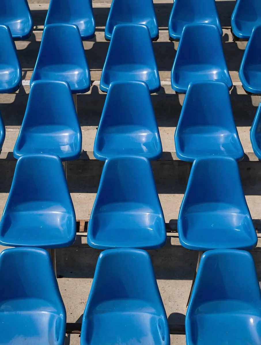 Blue stadium seats